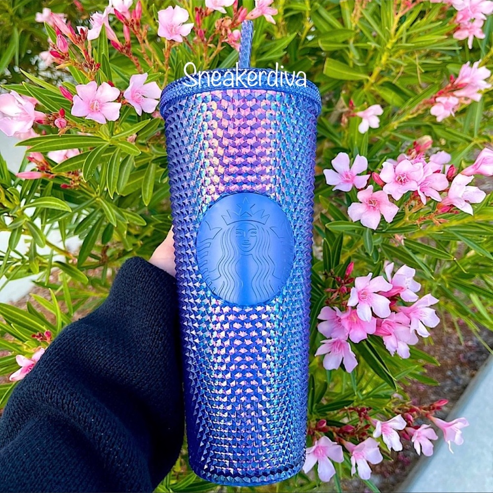 💙Starbucks💙Disney 50th anniversary💙Geometric💎blue💎studded tumbler💙Cup - Picture 6 of 7